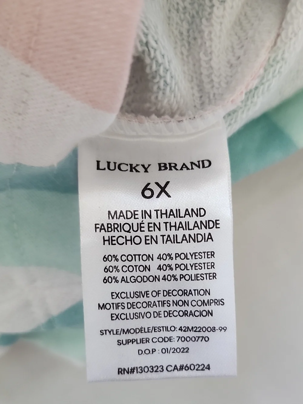 NWT Lucky Brand Kids Girl Tank Top & Pastel Stripe Shorts Set Size 5